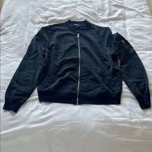 American Apparel Blue Bomber Jacket with Ribbed Cuffs